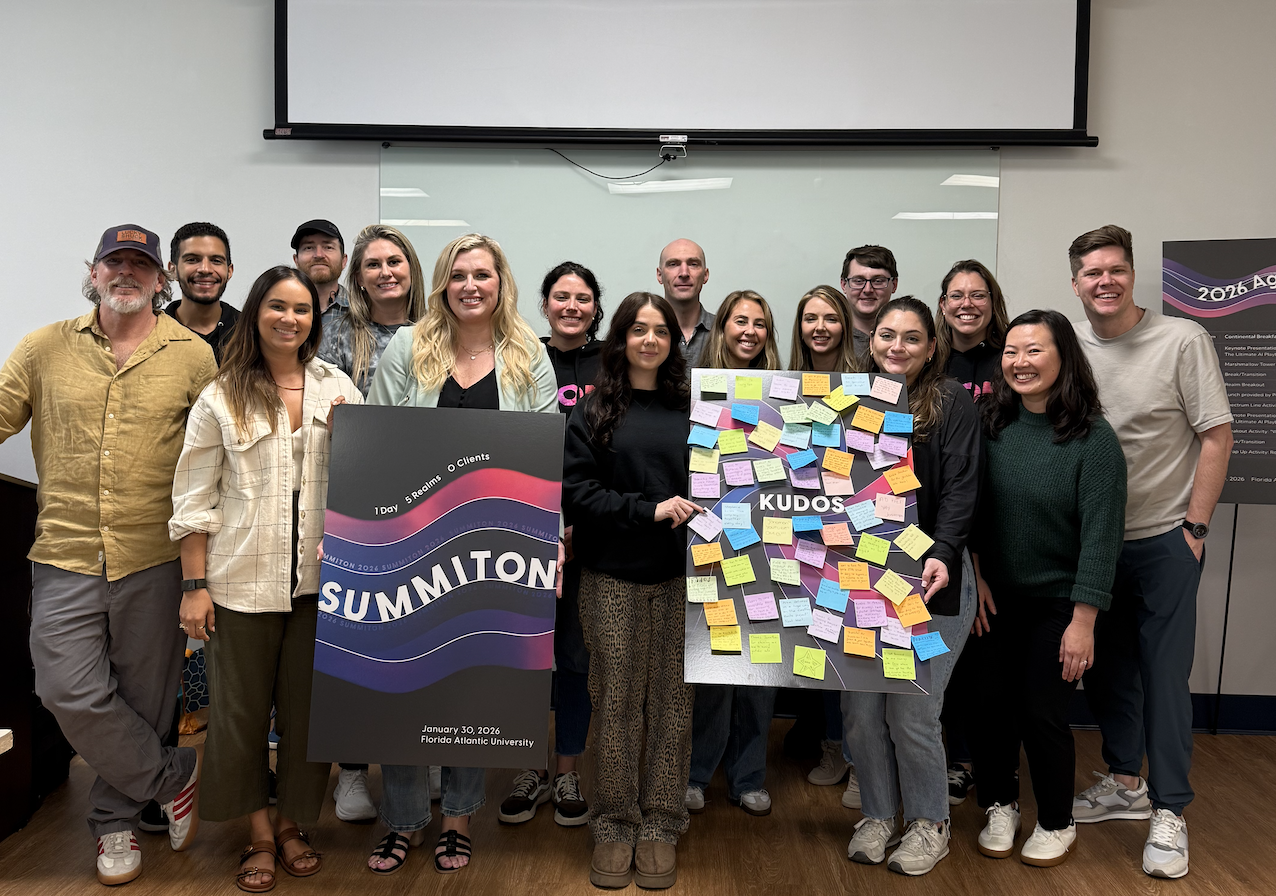 Full team gathered for an All In team summit experience